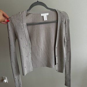 Taupe H&M Sweater with Jewel Details